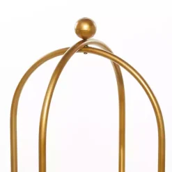 Kirklands Home Mirrored Two-Tier Cage Shelf Gold Online