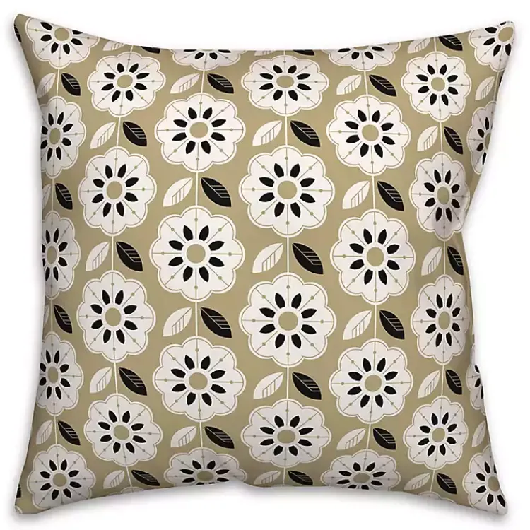 Kirklands Home Gold Mod Flowers Indoor/Outdoor Pillow Sale