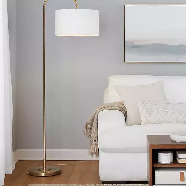 Kirklands Home Gold Modern Arch Floor Lamp White Hot