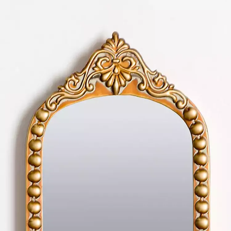 Sconces>Kirklands Home Gold Ornate Beaded Mirror Wall Sconce