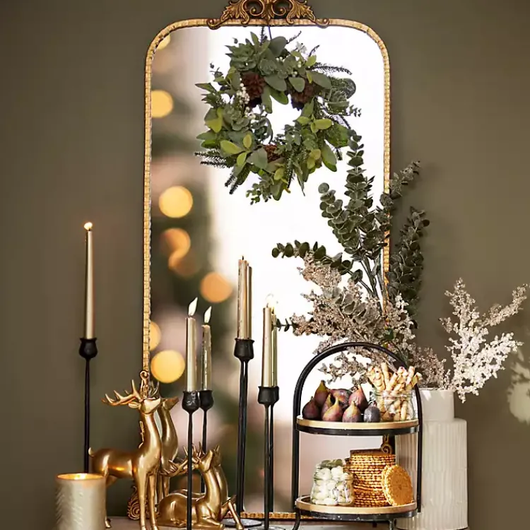 Kirklands Home Gold Ornate Carved Large Wall Mirror Clearance