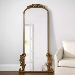 Kirklands Home Gold Ornate Scroll Bordeaux Leaner Mirror New