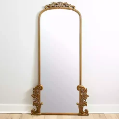 Kirklands Home Gold Ornate Scroll Bordeaux Leaner Mirror New