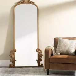 Kirklands Home Gold Ornate Scroll Bordeaux Leaner Mirror New