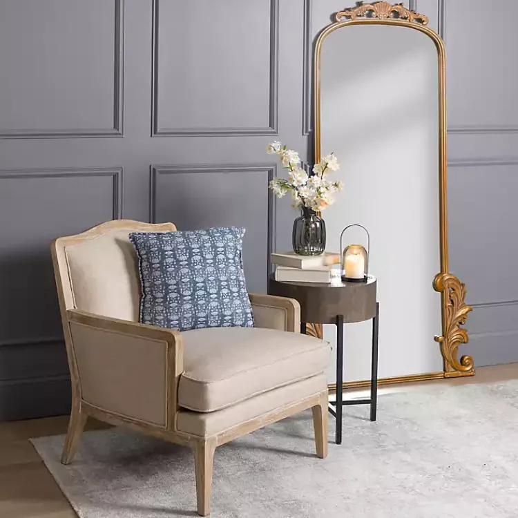 Kirklands Home Gold Ornate Scroll Bordeaux Leaner Mirror New