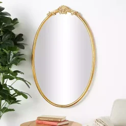 Kirklands Home Gold Oval Baroque Wall Mirror