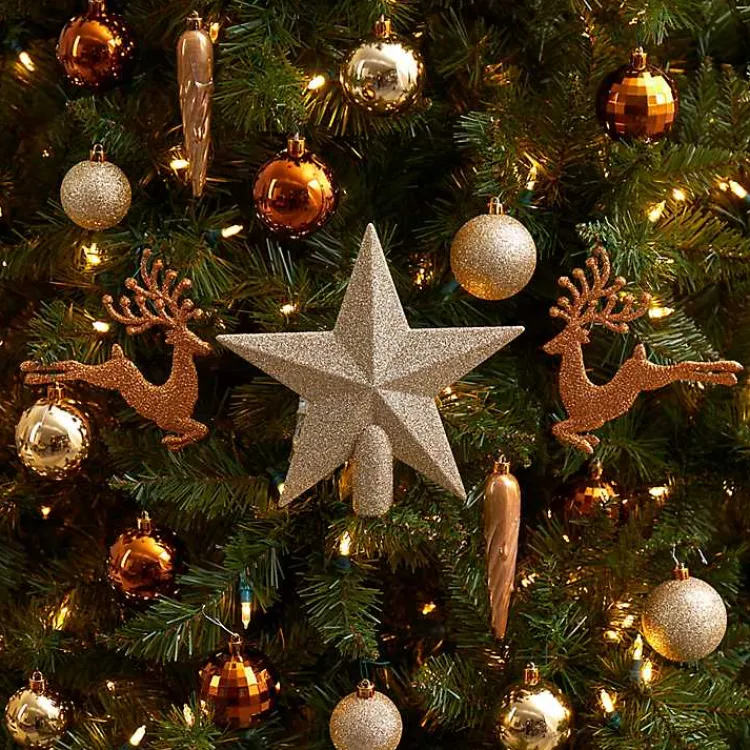 Christmas Ornaments>Kirklands Home 40-pc. Christmas Ornament & Star Topper Set Gold