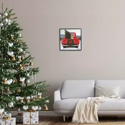 Christmas Art & Wall Decor>Kirklands Home Gold Pup in a Red Truck Framed Art Print
