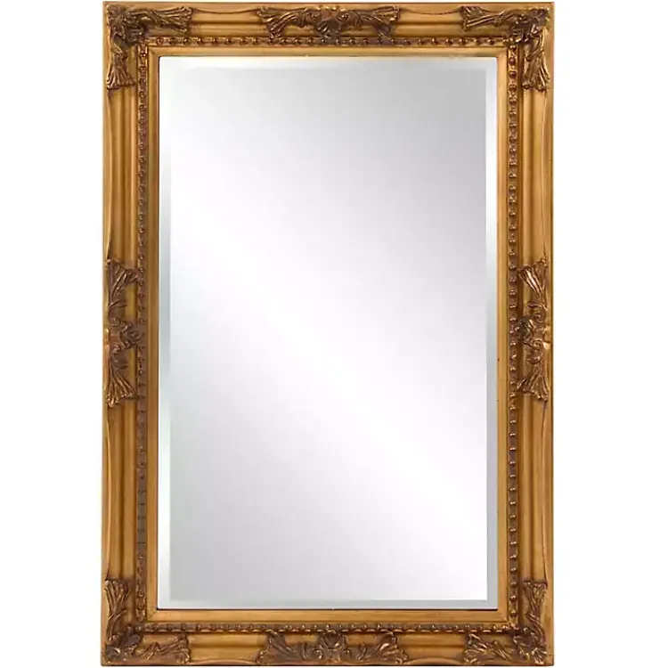 Kirklands Home Queen Ann Rectangular Wall Mirror Gold New