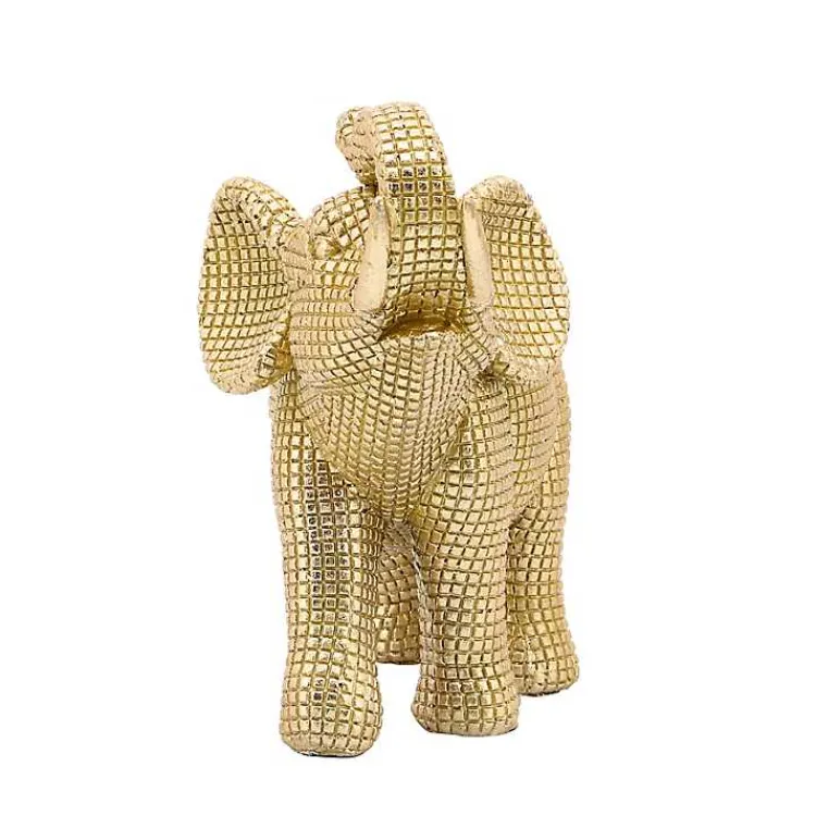 Statues & Figurines>Kirklands Home Resin Elephant Figurine Gold