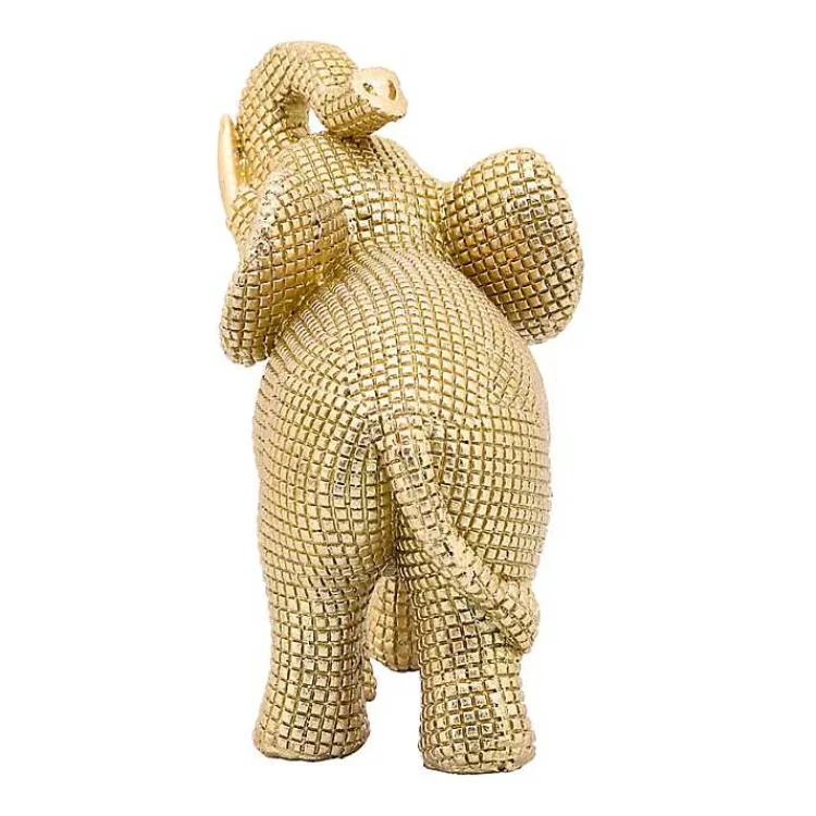 Statues & Figurines>Kirklands Home Resin Elephant Figurine Gold