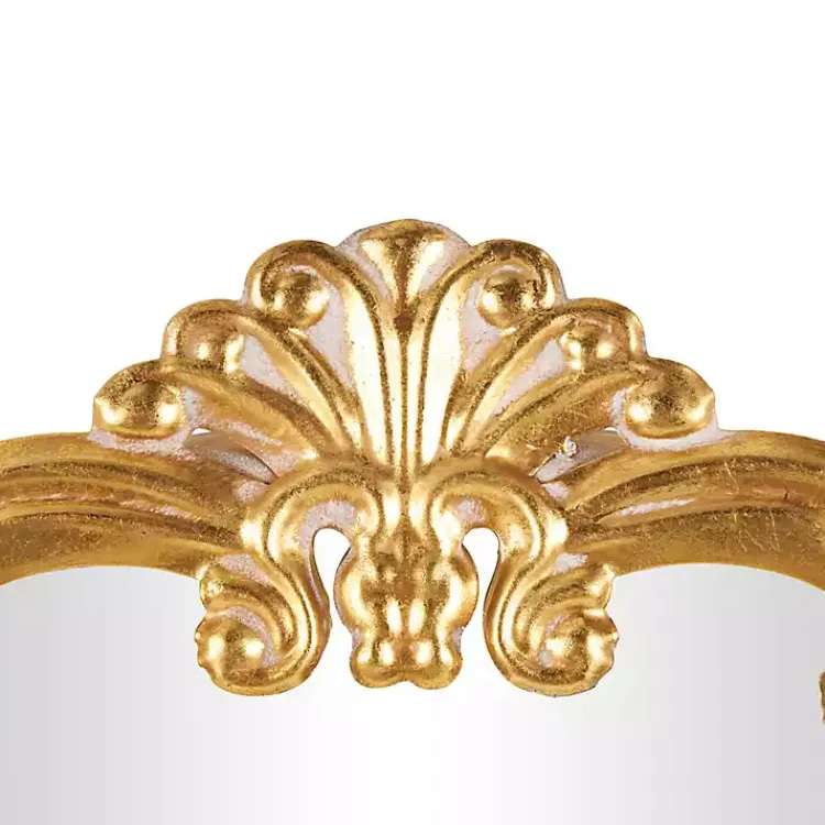 Kirklands Home Gold Round Baroque Wall Mirror Outlet