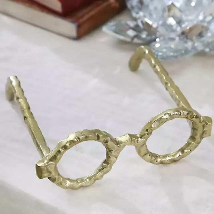 Statues & Figurines>Kirklands Home Round Eye Glasses Sculpture Gold
