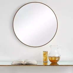 Kirklands Home Gold Round Simple Frame Large Wall Mirror Online