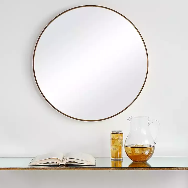 Kirklands Home Gold Round Simple Frame Large Wall Mirror Online