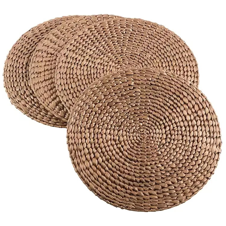 Kirklands Home Round Woven Rattan Placemats, Set of 4 Gold Hot