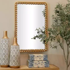 Kirklands Home Gold Rounded Rectangle Wall Mirror New