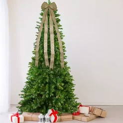 Christmas Tree Decorations>Kirklands Home Gold Scroll Burlap Bow Tree Topper