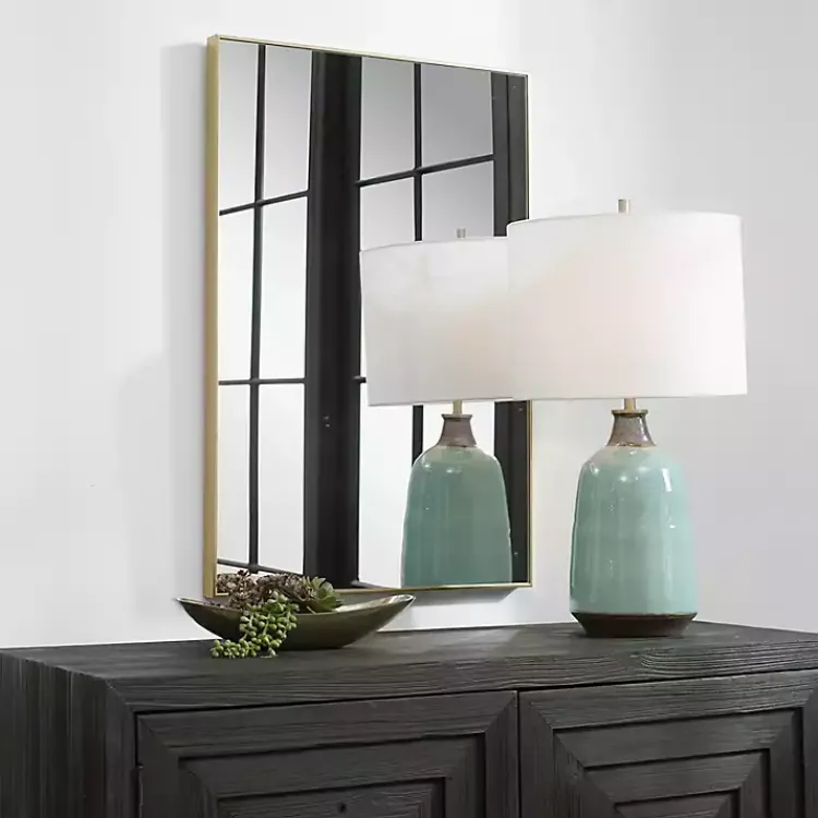 Kirklands Home Simple Frame Rectangle Wall Mirror Gold Hot