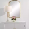 Kirklands Home Gold Simple Round Top Wall Mirror New