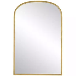 Kirklands Home Gold Simple Round Top Wall Mirror New
