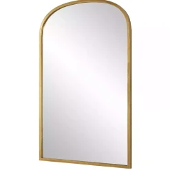 Kirklands Home Gold Simple Round Top Wall Mirror New