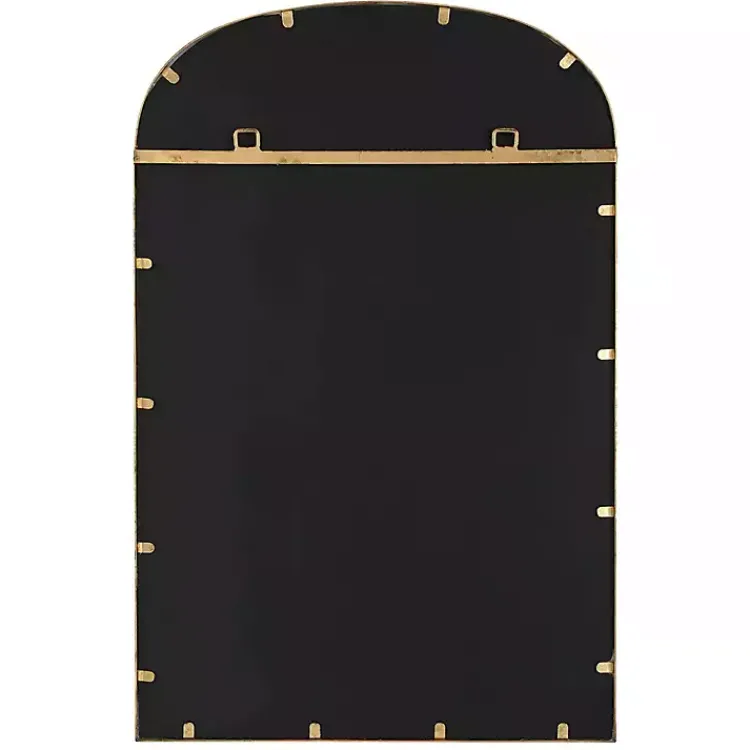 Kirklands Home Gold Simple Round Top Wall Mirror New