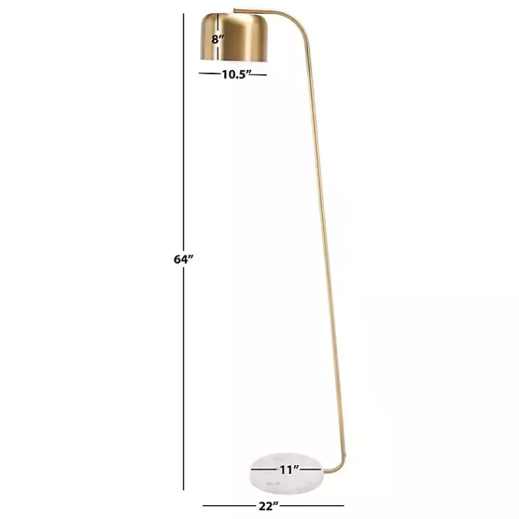 Kirklands Home Slanted Modern Floor Lamp with Marble Base Gold Outlet