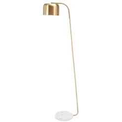 Kirklands Home Slanted Modern Floor Lamp with Marble Base Gold Outlet