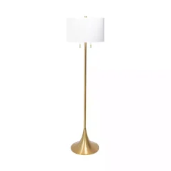 Kirklands Home Gold Sleek Modern Floor Lamp White Discount