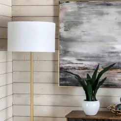 Kirklands Home Gold Sleek Modern Floor Lamp White Discount