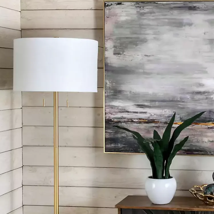 Kirklands Home Gold Sleek Modern Floor Lamp White Discount