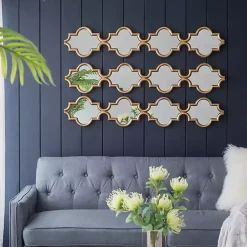 Kirklands Home Slim Stacked Trellis Wall Mirror Gold Best