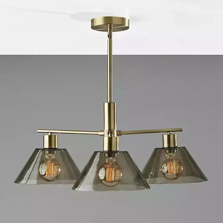 Kirklands Home Gold Smoked Glass Chandelier