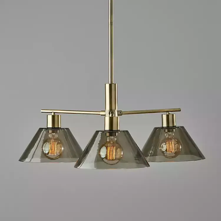 Kirklands Home Gold Smoked Glass Chandelier