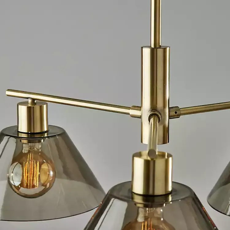 Kirklands Home Gold Smoked Glass Chandelier