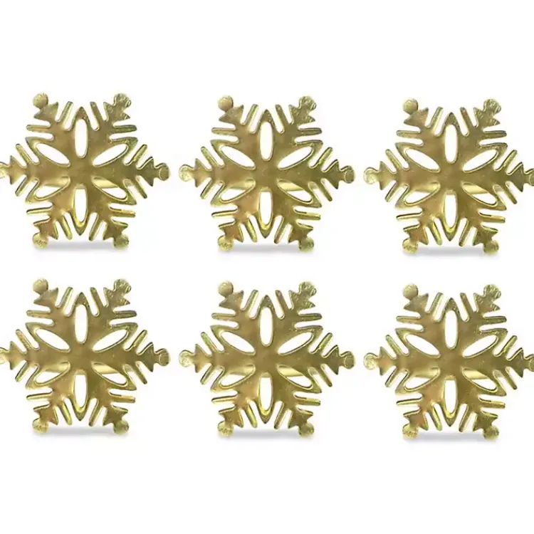 Christmas Dining & Entertaining>Kirklands Home Snowflake Napkin Rings, Set of 6 Gold