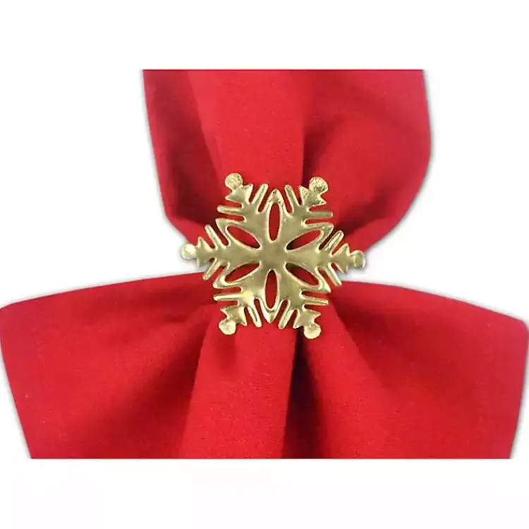 Christmas Dining & Entertaining>Kirklands Home Snowflake Napkin Rings, Set of 6 Gold