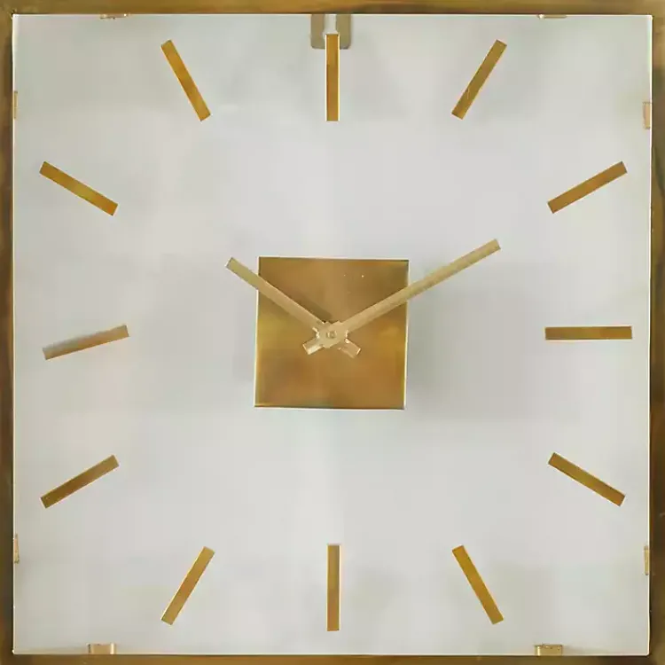 Kirklands Home Gold Square Minimalist Wall Clock Outlet