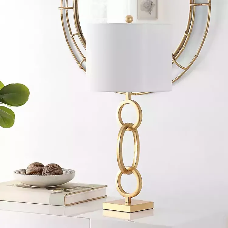Kirklands Home Gold Stacked Rings Alaia Table Lamp White Online