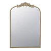 Kirklands Home Gold Studded Scroll Arched Mirror, 36 in.