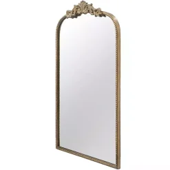 Kirklands Home Gold Studded Scroll Arched Mirror, 36 in.