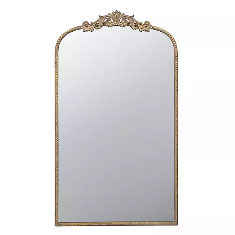 Kirklands Home Gold Studded Scroll Arched Mirror, 42 in. Outlet