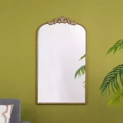 Kirklands Home Gold Studded Scroll Arched Mirror, 42 in. Outlet