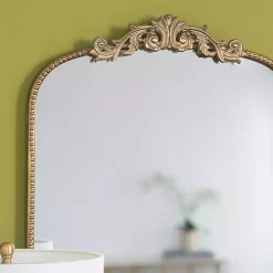 Kirklands Home Gold Studded Scroll Arched Mirror, 42 in. Outlet