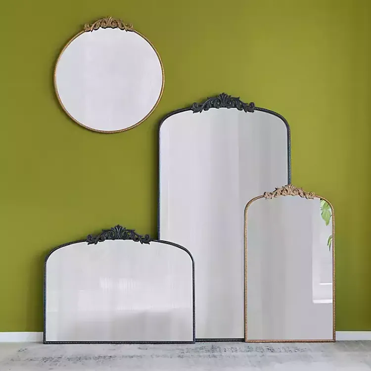 Kirklands Home Gold Studded Scroll Arched Mirror, 42 in. Outlet