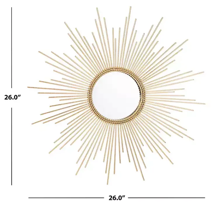 Kirklands Home Gold Sunburst Nahla Wall Mirror New