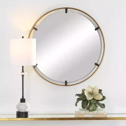Kirklands Home Gold Suspended Round Wall Mirror Best