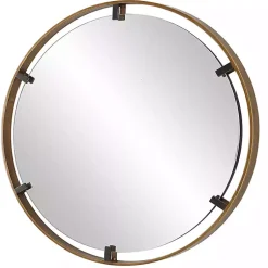 Kirklands Home Gold Suspended Round Wall Mirror Best
