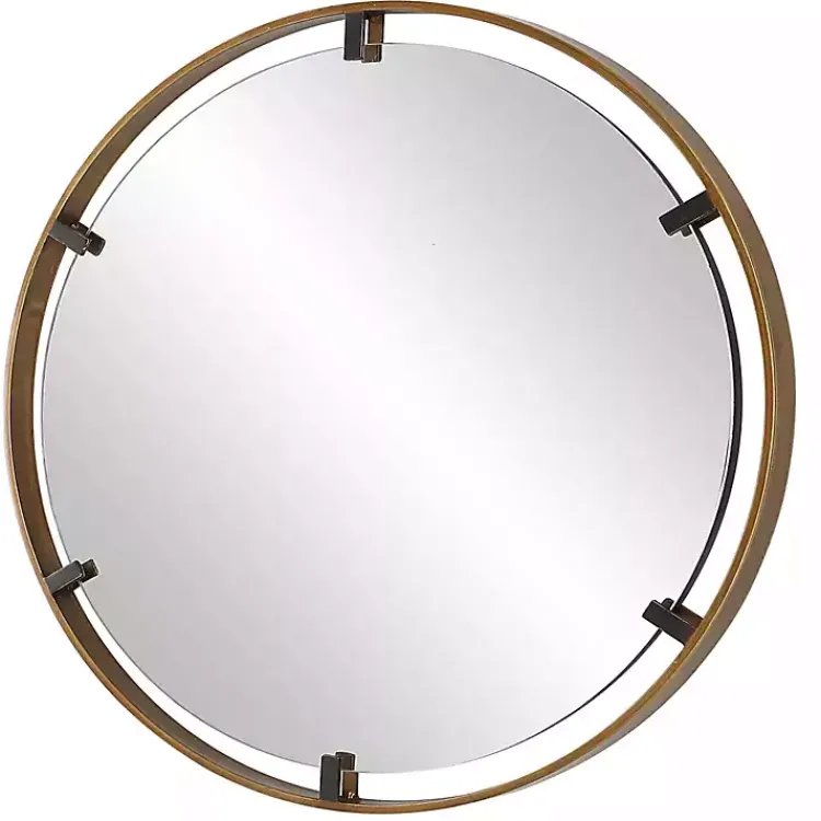 Kirklands Home Gold Suspended Round Wall Mirror Best